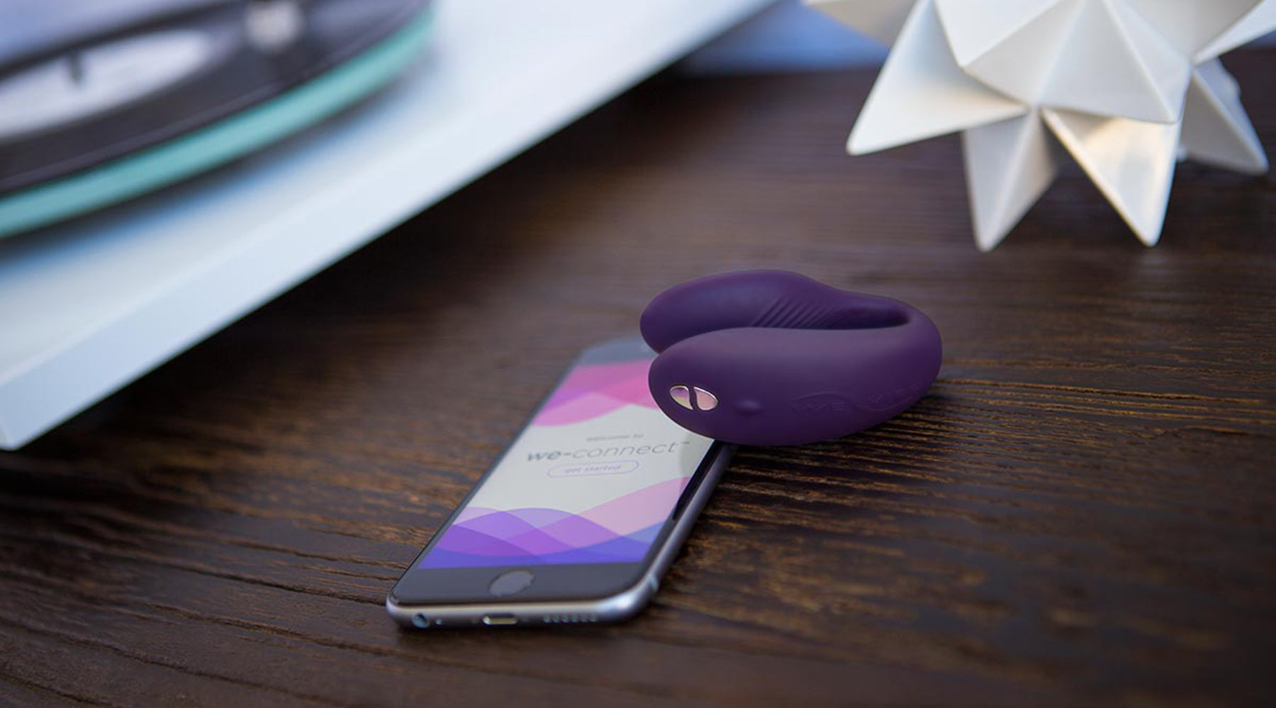 We-Vibe Sync with smartphone showing We-Connect app on screen | Nikki Darling Australia